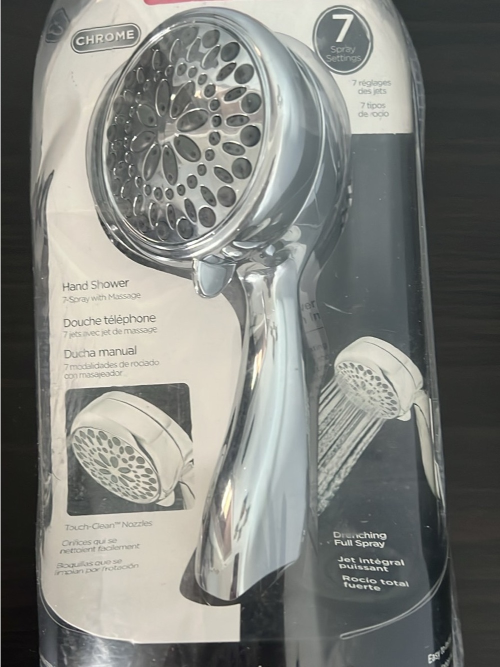 Delta Chrome Handheld Shower Head - Polished Silver Finish